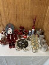 Box Lot/Christmas Décor, Clear Rope Light, Candle Holders, ETC