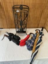 Box Lot/Hanging Umbrella Rack with Umbrellas