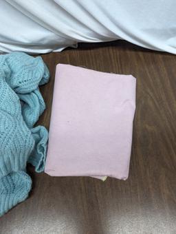 Fabric Lot, Blue Knitted, Gray Fabric, etc