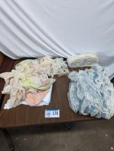 Fabric Lot, Lace, Blue Ruffled, Large Spool