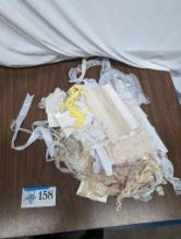 Lace Fabric Lot. Spooled, Yellow, Tan