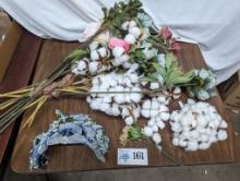 Floral Lot, Cotton, Blue Floral Headress(?)