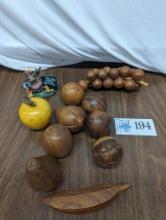 Wooden Fruit, Hippo décor, resin (?) Apple