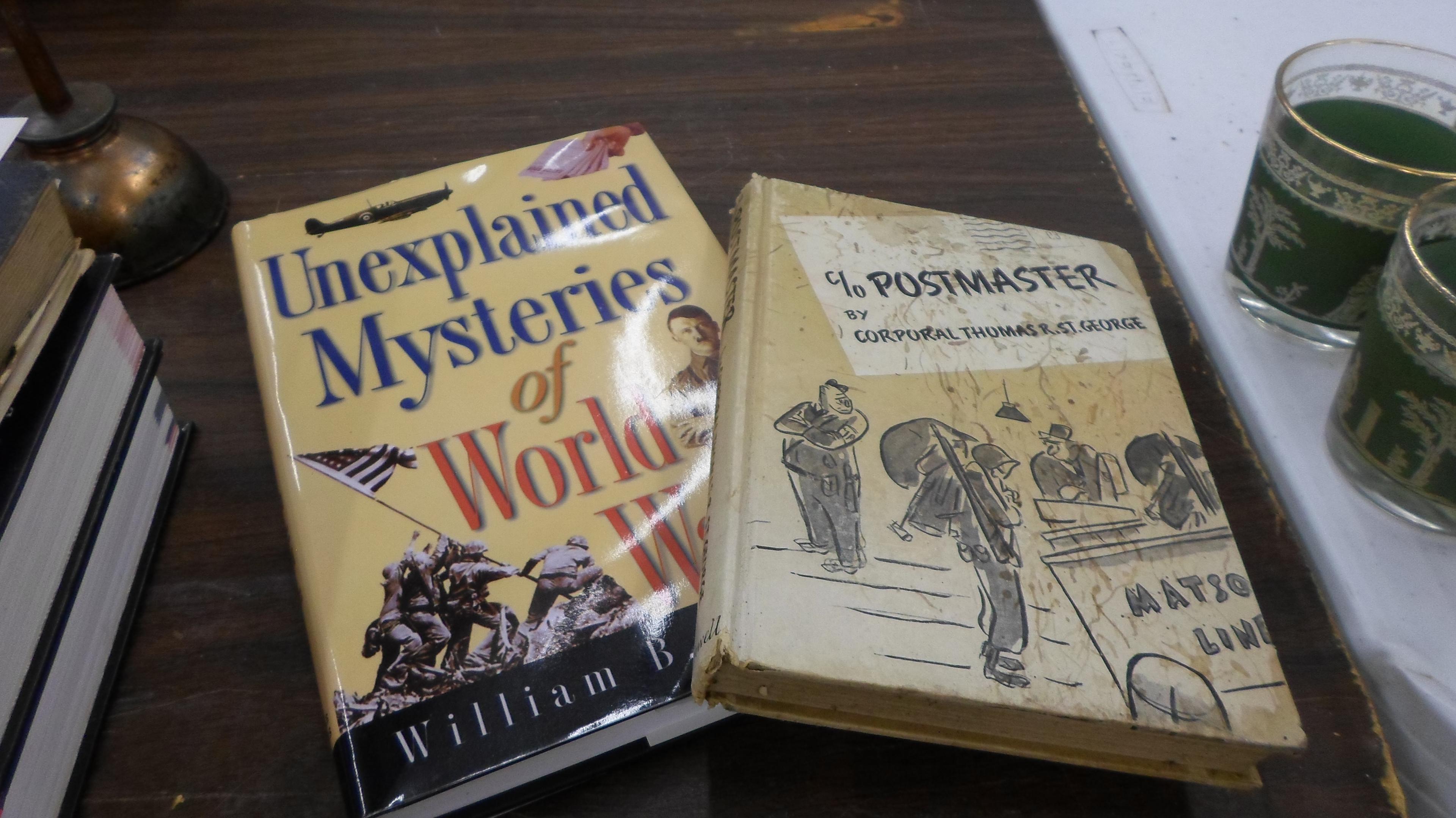 historical hardbacks, bluejacket manual 1940, c/o post master and mysteries of ww2