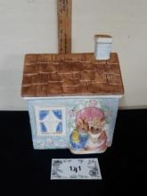 Vintage Ceramic Cookie Jar Bunny Farm House