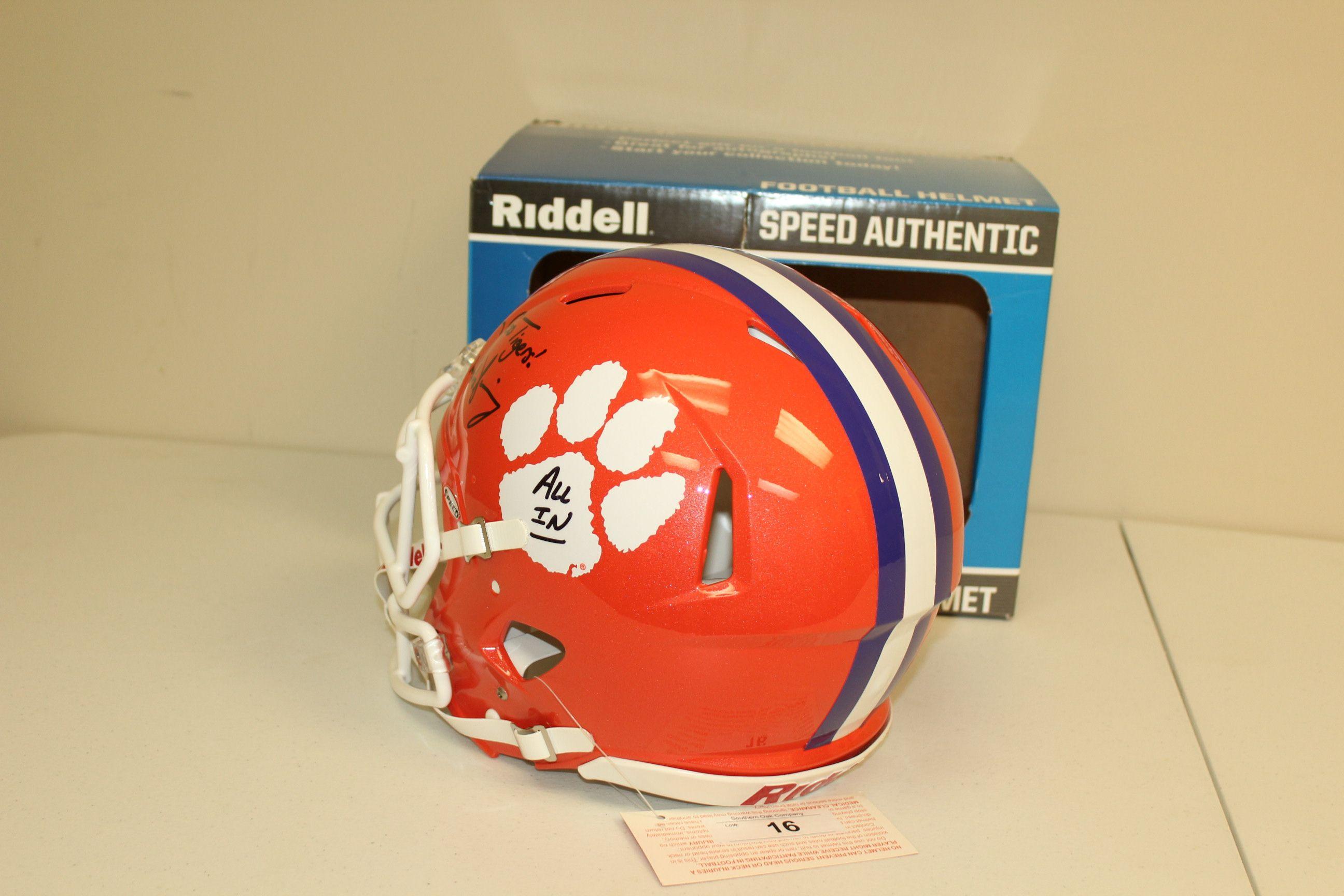 Clemson Tiger Riddell Football Helmet Signed by Dabo Swinney