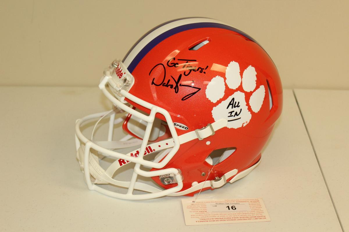 Clemson Tiger Riddell Football Helmet Signed by Dabo Swinney