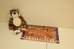Clemson Tiger Place Mat and Stuffed Tiger