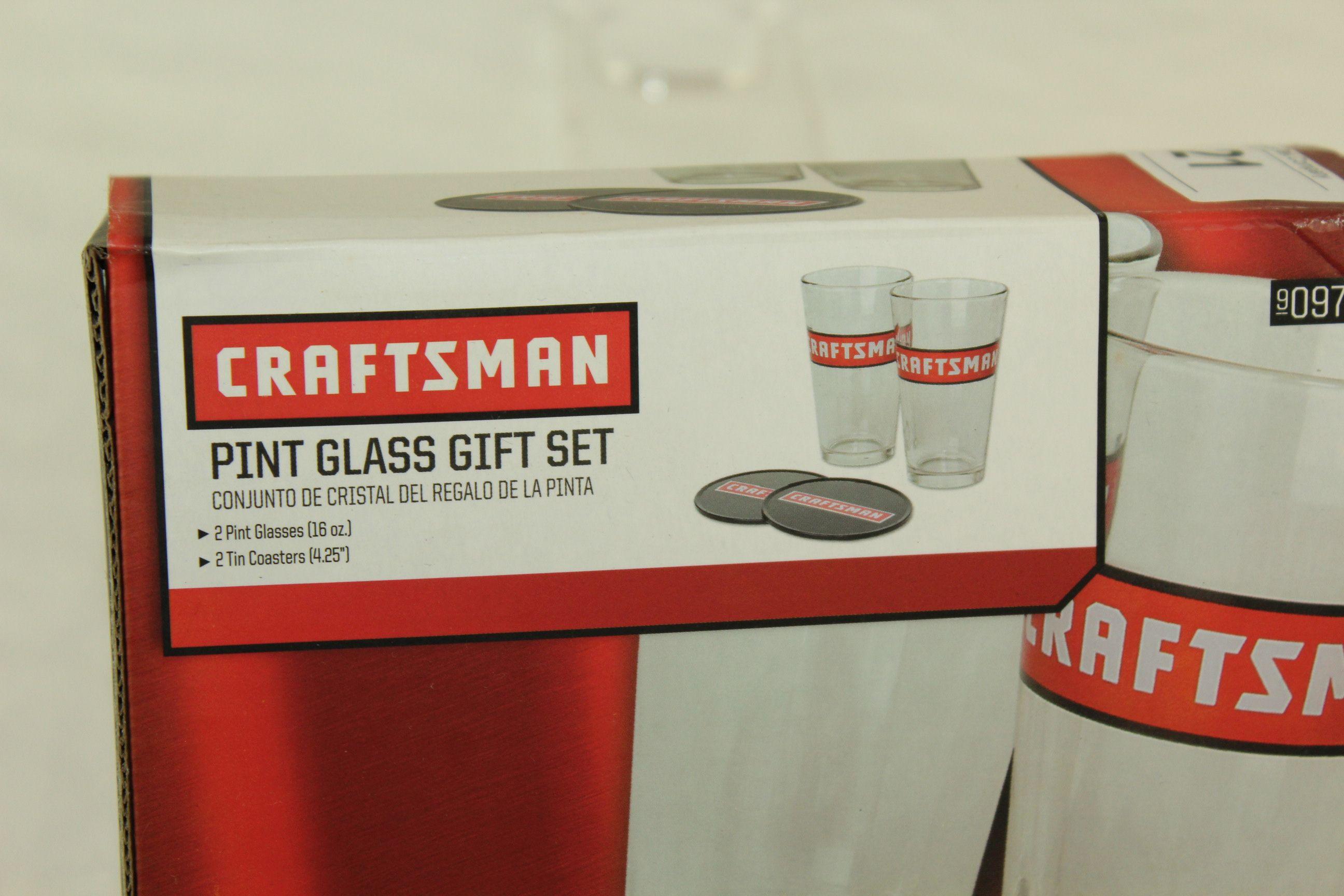 Craftsman Pint Glass Gift Set.  New!