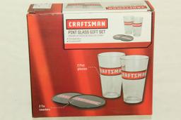 Craftsman Pint Glass Gift Set.  New!