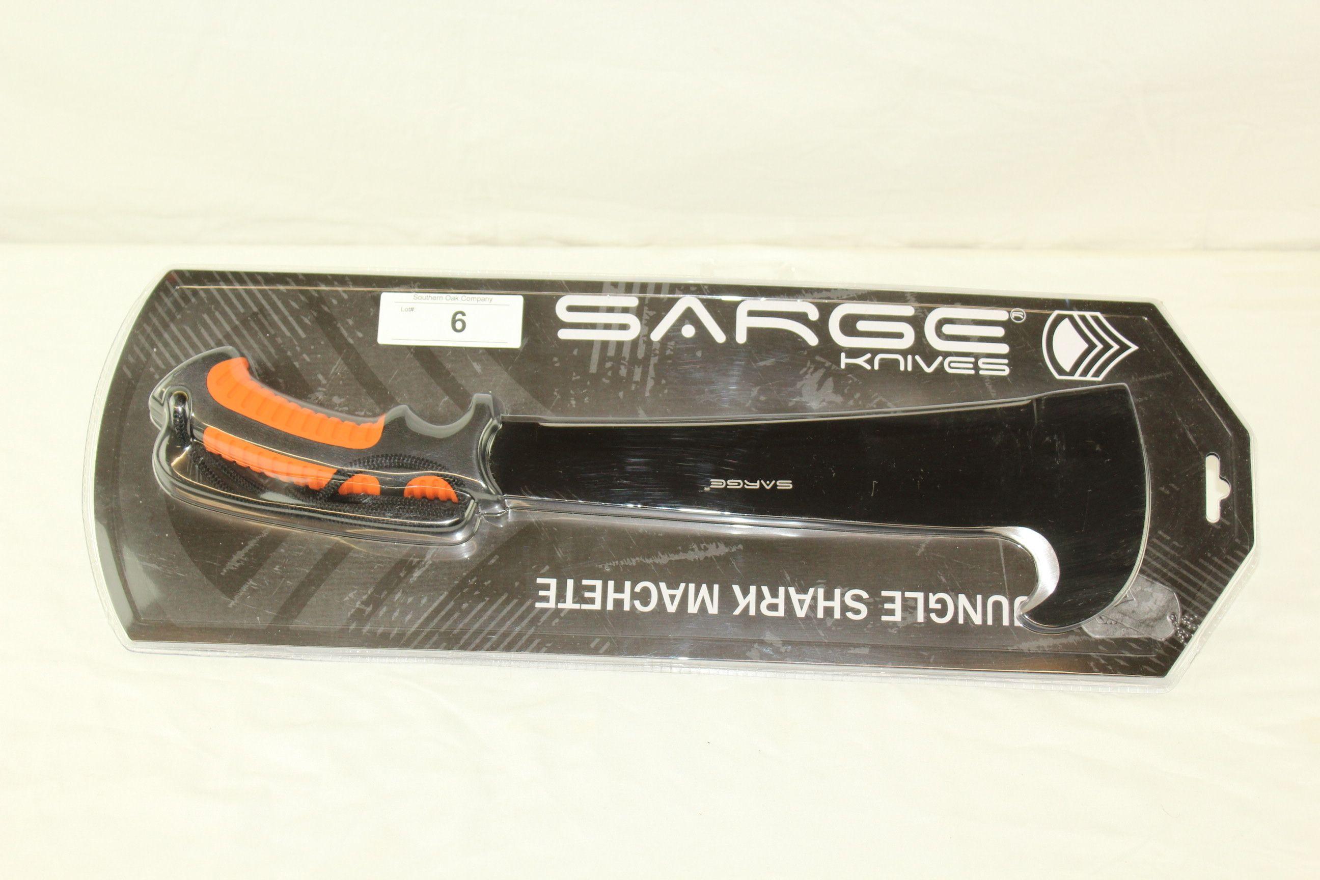 Sarge Knives Jungle Shark Machete w/Nylon Sheath - New!