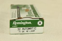 50 Rounds of Remington .32 Auto. 71 Gr. MC Ammo