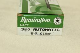 50 Rounds of Remington .380 Auto. 95 Gr. MC Ammo