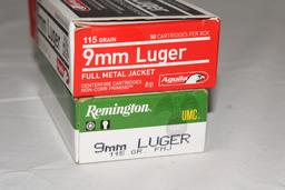 98 Rounds of Aguila and Remington 9mm Luger FMJ Ammo