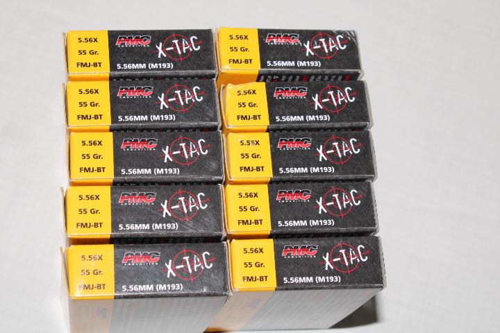 200 Rounds of PMC "X-TAC" 5.56mm 55 Gr. FMJ-BT Ammo