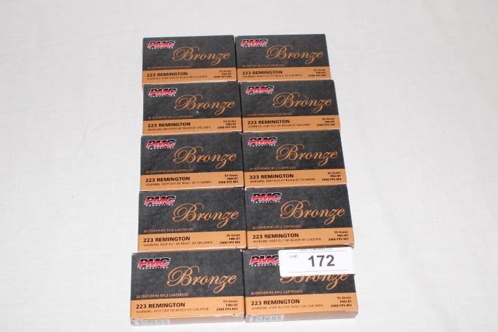 200 Rounds of PMC "Bronze" .223 REM. 55 Gr. FMJ-BT Ammo