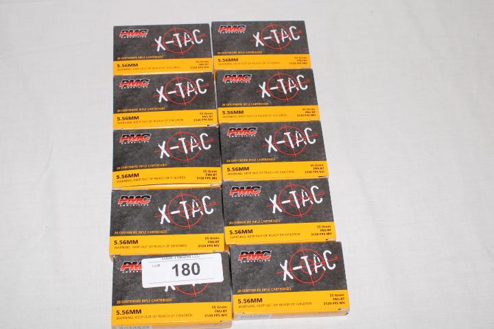 200 Rounds of PMC "X-TAC" 5.56mm 55 Gr. FMJ-BT Ammo