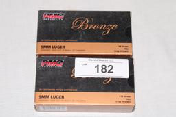 100 Rounds of PMC "Bronze" 9mm Luger 115 Gr. FMJ Ammo