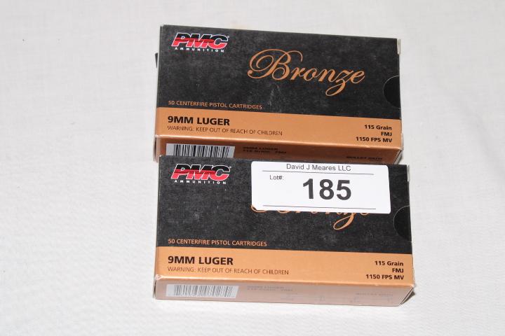 100 Rounds of PMC "Bronze" 9mm Luger 115 Gr. FMJ Ammo