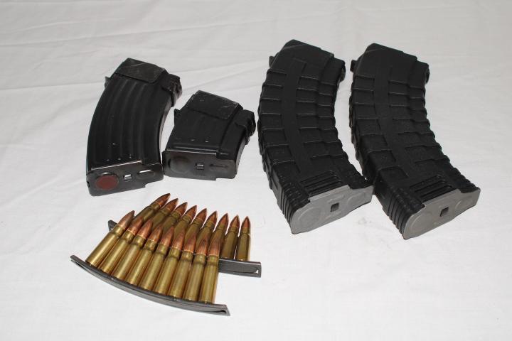 4 AK Magazines and 7.62x39mm Ammo.