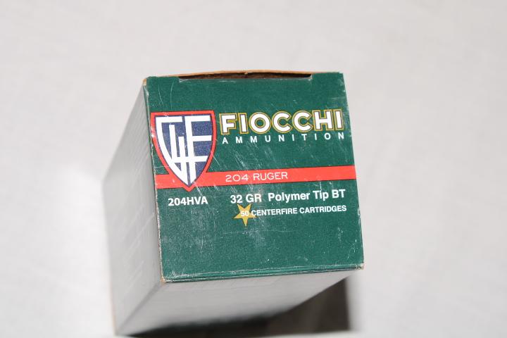 50 Rounds of Fiocchi .204 RUGER 32 Gr. Polymer Tip BT Ammo