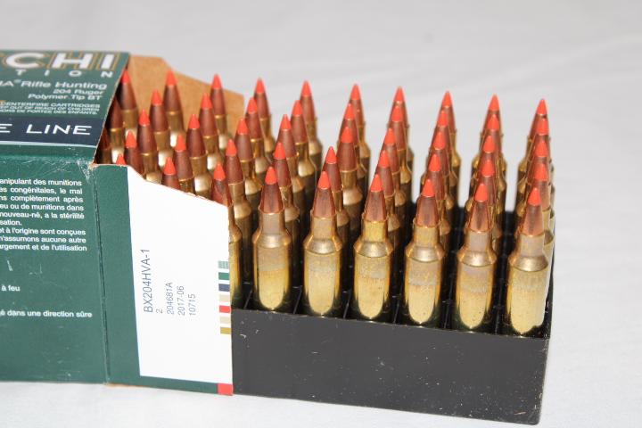 50 Rounds of Fiocchi .204 RUGER 32 Gr. Polymer Tip BT Ammo