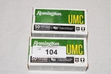 100 Rounds of Remington 9mm Luger 115 Gr. FMJ Ammo
