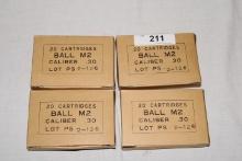 80 Rounds of BALL M2 .30 Cal. Ammo