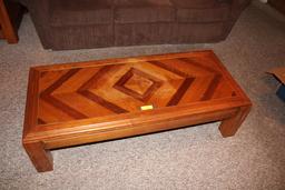 Oak Style Coffee Table, Side Table and Lamp