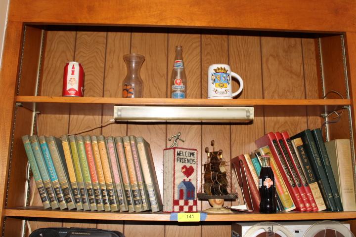 Contents of 2 Shelves- Childcraft Books, Clemson Items, Etc.