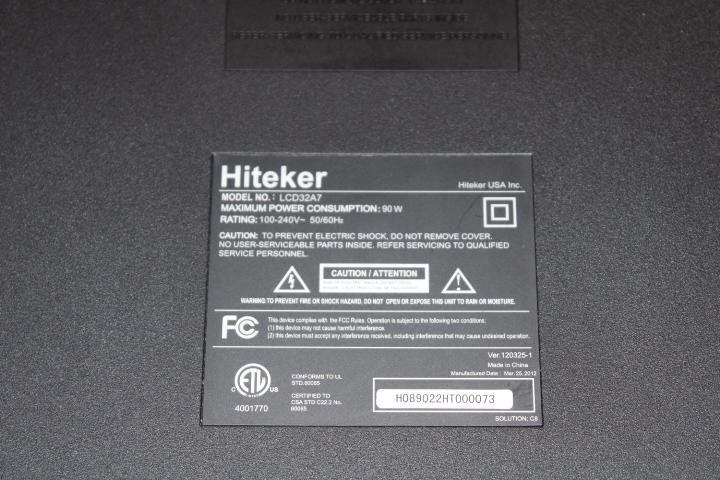 Hiteker Model LCD32A7 Flat Screen TV