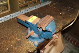4" Bench Vise and 4 Parts Cabinets w/Contents