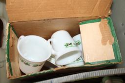 2 Sets of Corelle "Holly Days" Plates, Bowls and Cups