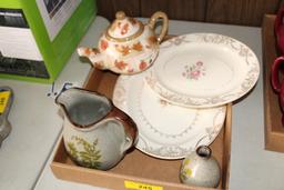 Box Lot- Tea Pot, Pitcher, Jug and 2 Serving Platters