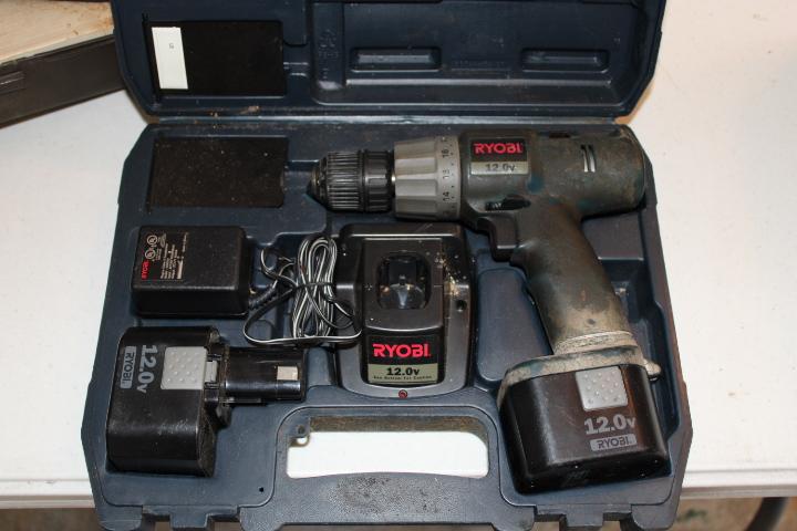 1 Lot of Tools- Soldering Gun, Ryobi Drill, Bit Set and More