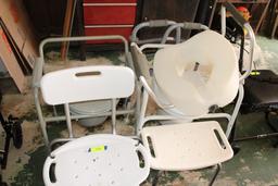 Handicap Items - 2 Shower Benches, 2 Potty's and Walker