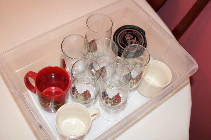 1 Lot of Marine Coffee Cups, Coasters and Stemware