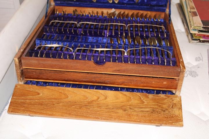 142 Pcs. Of SIAM Brass Flatware in Wooden Case