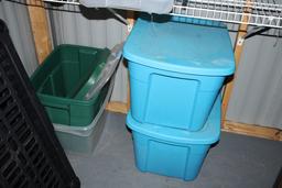 1 Lot of Empty Totes - Some with Lids