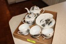 MoriChina Hand Painted China Serving Set w/Faces in Cups