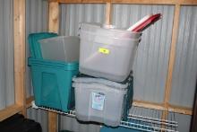 1 Lot of Empty Totes - Some with Lids