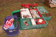 1 Lot of Christmas Decorations Including Totes