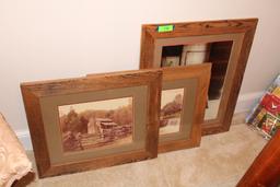 3 Wood Framed Photos