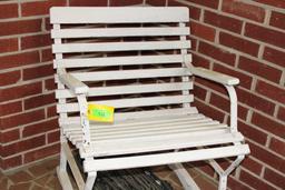 Porch Chair - Metal with Wooden Slats