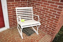 Porch Chair - Metal with Wooden Slats