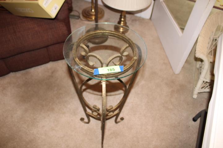 Iron Plant Stand w/Glass Top