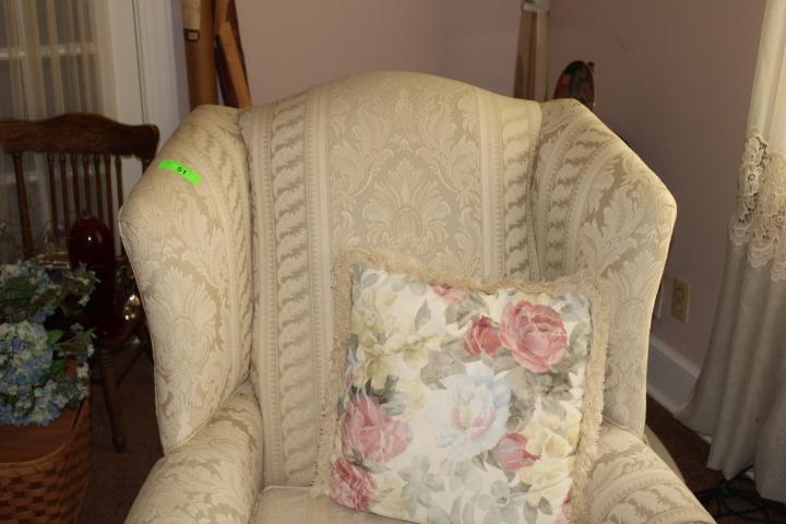 2 Wing-Back Chairs w/Front Queen Anne Style Legs