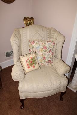 2 Wing-Back Chairs w/Front Queen Anne Style Legs