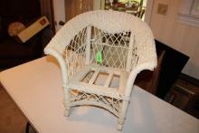 White Wicker Childs Rocker