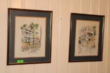 5 Framed Prints and 1 Christmas Scene with Lights